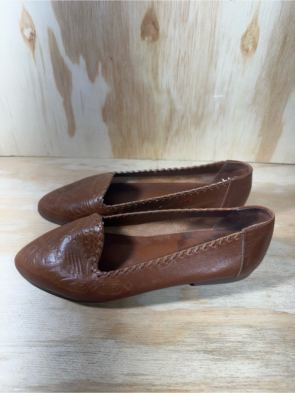 MIA Vintage Brown Leather Slip-On Flats Women’s Size 6